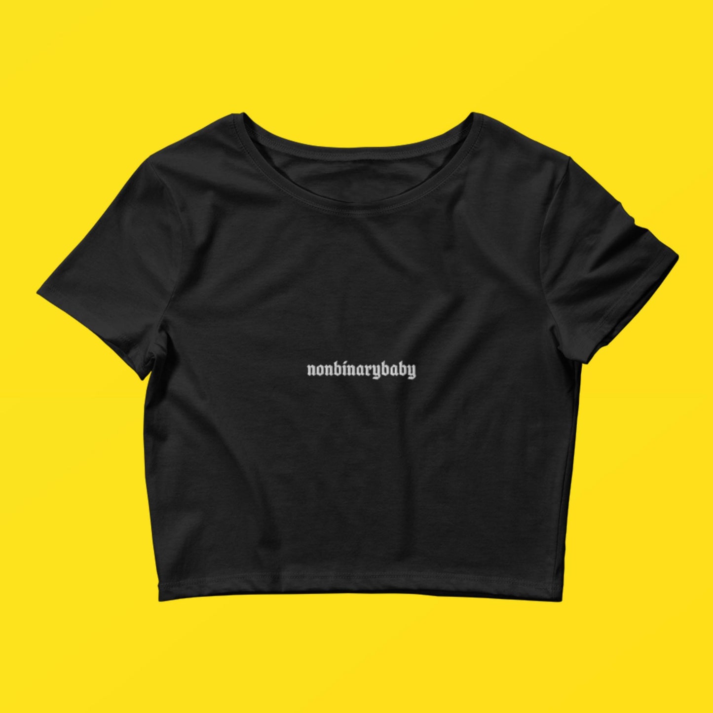 nonbinarybaby embroidered crop