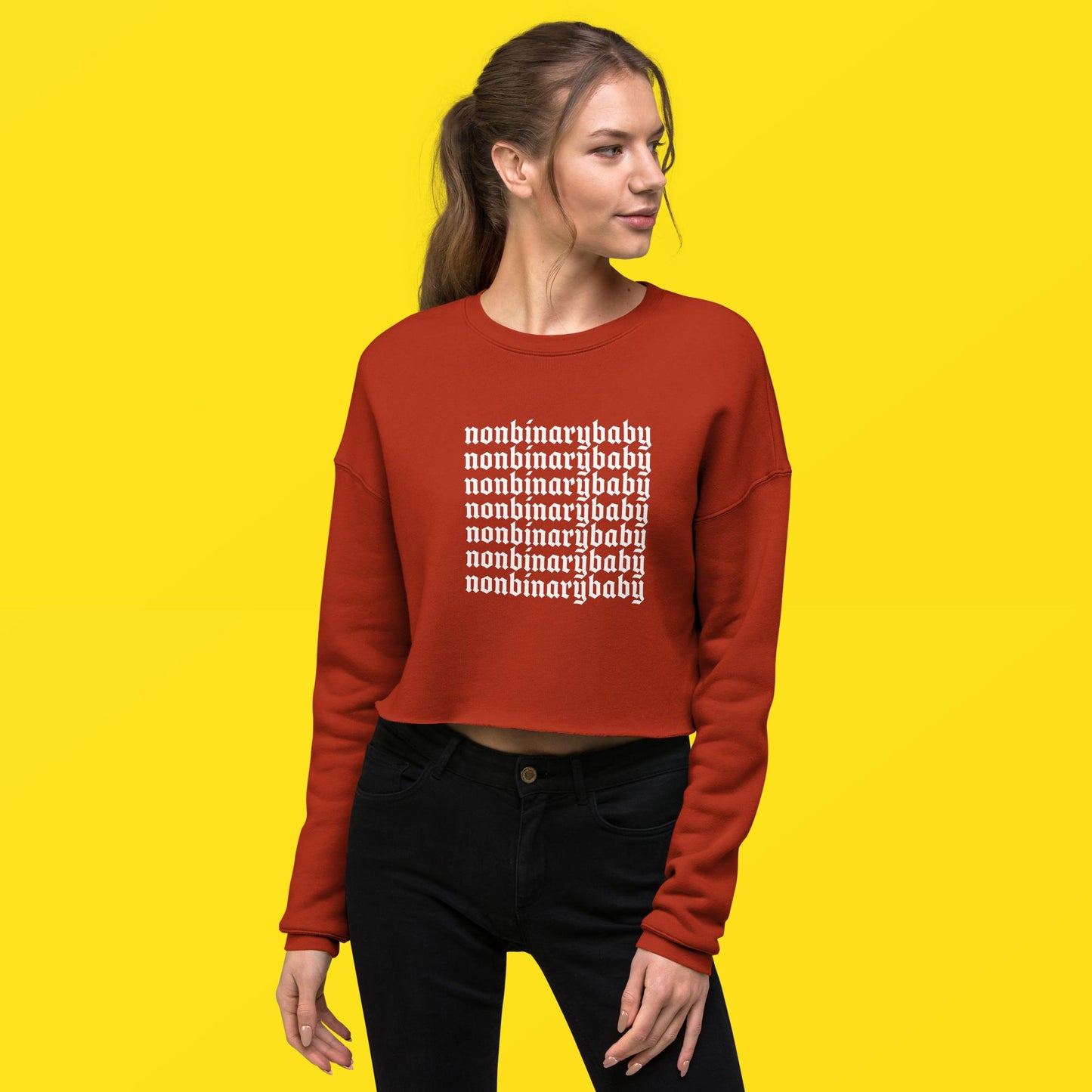 nonbinarybaby crop sweater