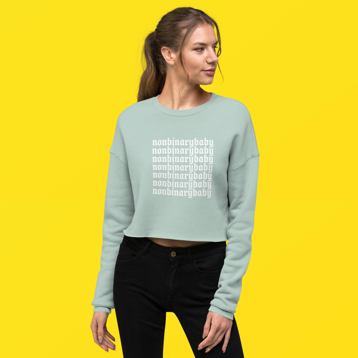 nonbinarybaby crop sweater