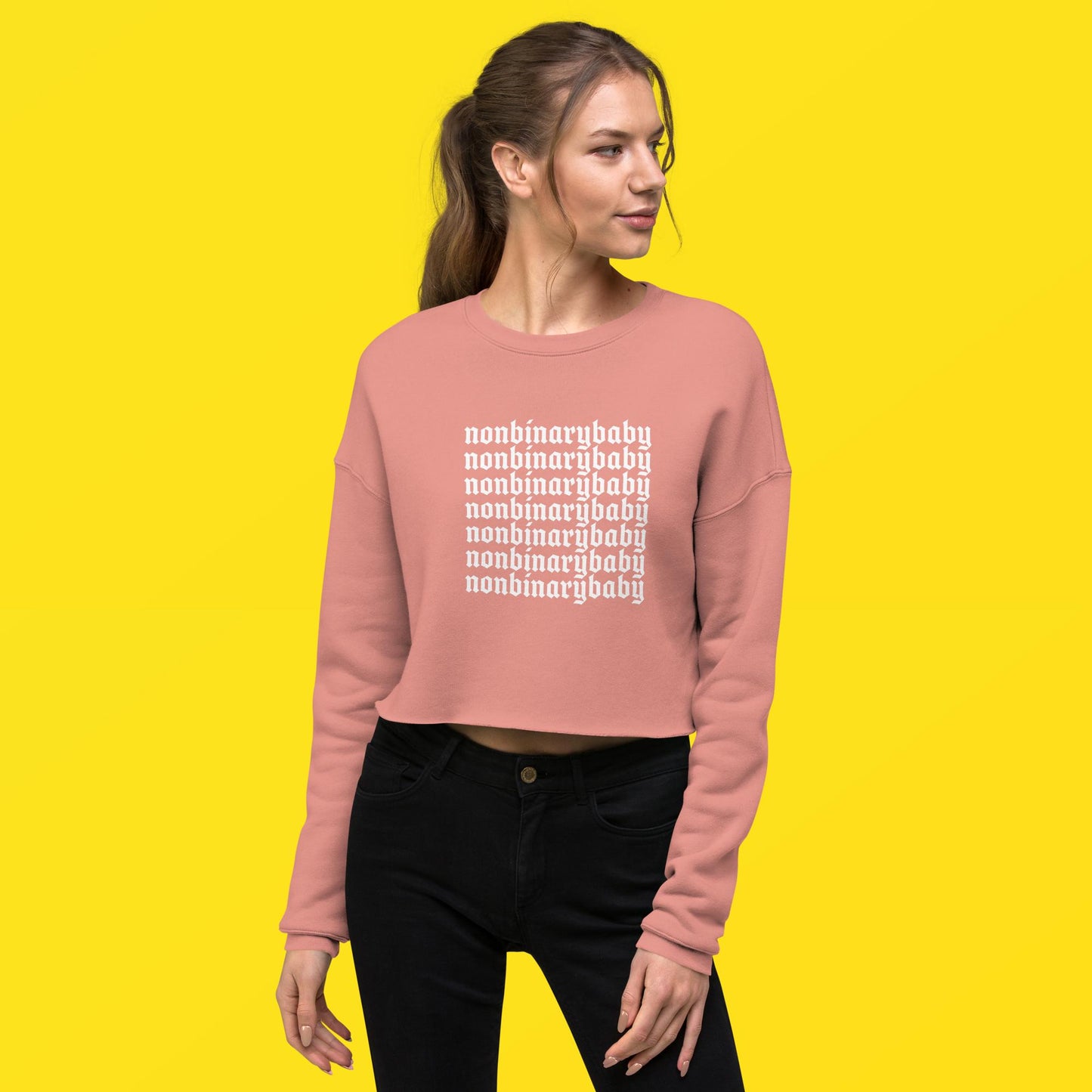 nonbinarybaby crop sweater